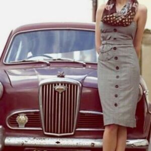 Anthropologie Floreat Gray Strapless Double Adorned Plaid Pencil Dress Size 10